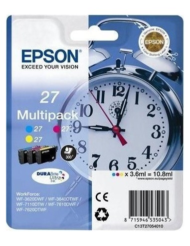 Epson WorkForce WF-3000 y WF-7000 Multipack nº27 Pack-3 Colores