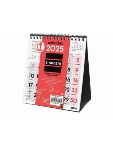 Calendario sobremesa n  meros grandes 14x15 Catal  n 2025