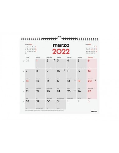Calendario de pared Para escribir 34x32  2022