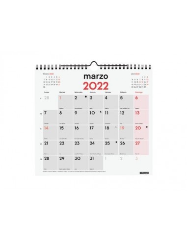 Calendario de pared Para escribir 26,5x24,5  2022
