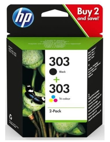 HP Envy Photo 6230,7130,7134,7830 Combo Pack 2 Negro y Color Nº303