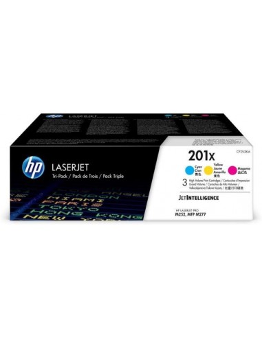 HP Laserjet Pro M252n 201X Pack 3 Toner Alta Capacidad Cyan/Magenta/Yellow