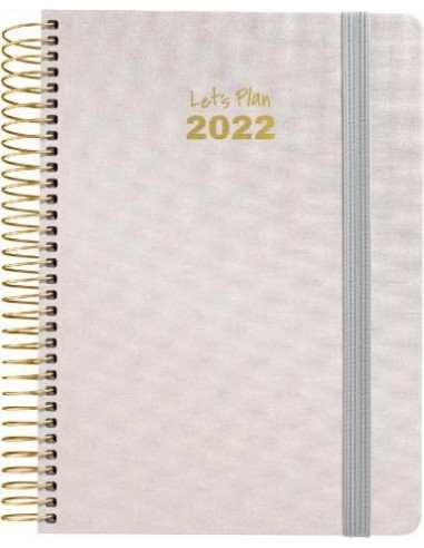 Agenda Día página Metalic 15x21 Plata 2022