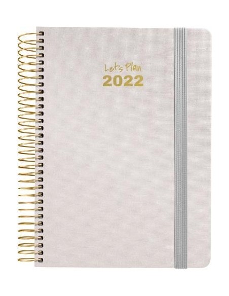 Agenda Día página Metalic 15x21 Plata 2022